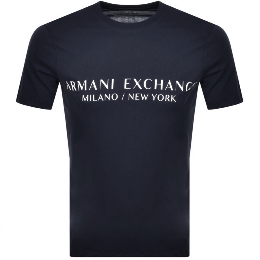 Alternative Image for ProductArmani Exchange Crew Neck Logo T Shirt Navy1